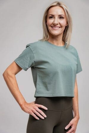 Ladies Sage Crop Tee