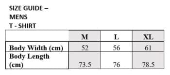 Mens Tshirt Sizing