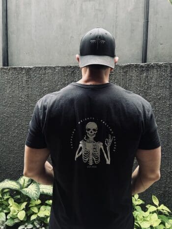 Caffeine - Weights - Falling Plates - Black Tee - Image 8