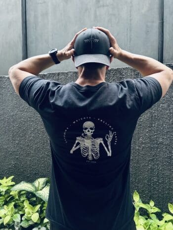 Caffeine - Weights - Falling Plates - Black Tee - Image 9